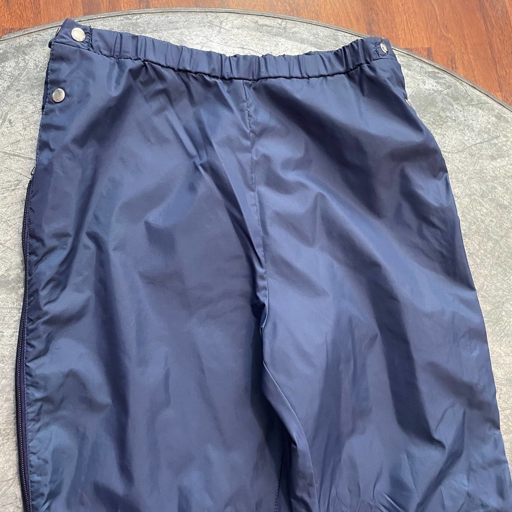 Vintage SKYR Side Zip Nylon Windbreaker Ski Snow Pants Navy Blue Womens Large - Picture 4 of 13